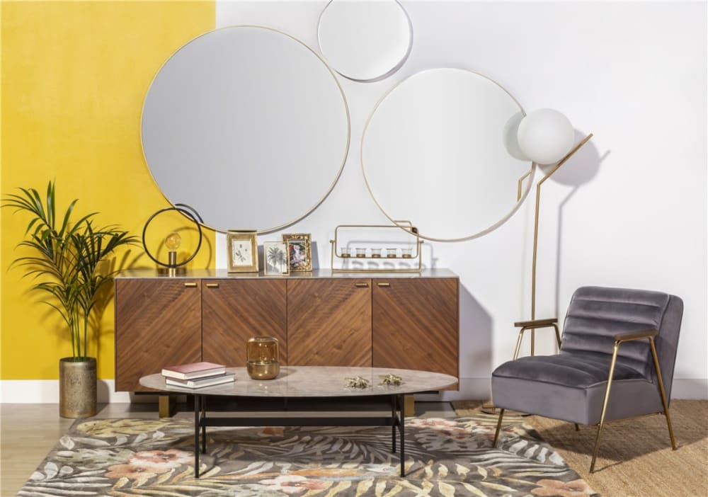 Retro-Sessel aus Samt in Grau 78x74x60cm Samt Grau Mathi Design Sofas und Sessel Sessel, Poufs und Fußbänke Sessel