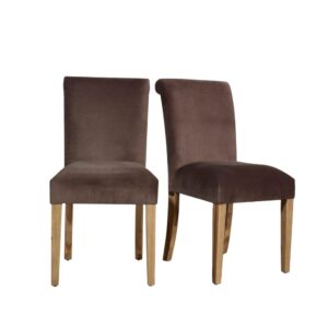 wohnli-moebel-suche-M21096373 Wohnli Möbelsuche - Satz von 2 Stühlen aus Akazienholz und Samt Taupe