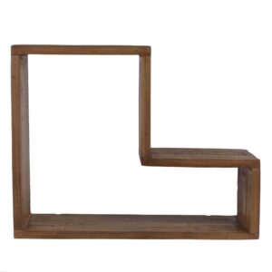 Wohnli Möbelsuche - Wandregal Form „L“ 1 Fach aus recyceltem Teakholz