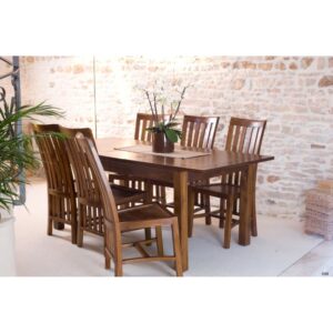 wohnli-moebel-suche-M21104147-1 Ausziehbarer Esstisch aus braunem MindL200 200x79x90cm Holz Braun MACABANE Möbel Esszimmermöbel Esstische