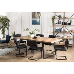 wohnli-moebel-suche-M21104148-1 Esstisch aus Tannenholz und Metall L220 220x78x100cm Holz Beige MACABANE Möbel Esszimmermöbel Esstische