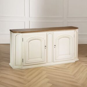 Eichenplatte Buffet 2 Türen Weiß 188x92x50cm Holz Weiß Robin des Bois Möbel Esszimmermöbel Sideboards, Highboards & niedrige Anrichten