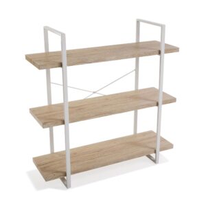 Wohnli Möbelsuche - Regal mit 3 Böden aus Spanplatte in Holzoptik und Metall