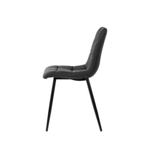 wohnli-moebel-suche-M21108595-1 Dunkelgrauer gepolsterter Esszimmerstuhl mit schwarzen Beinen 45x88x54cm PES - Polyester Grau Koketto Home Möbel Esszimmermöbel Stühle