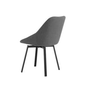 wohnli-moebel-suche-M21108605-1 Dunkelgrauer gepolsterter Esszimmerstuhl mit schwarzen Beinen 52x84x58cm PES - Polyester Grau Koketto Home Möbel Esszimmermöbel Stühle