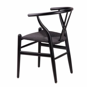 Nordischer Esszimmerstuhl mit Gestell und Sitz in Schwarz. 56x76x55cm Holz Schwarz Koketto Home Möbel Esszimmermöbel Stühle