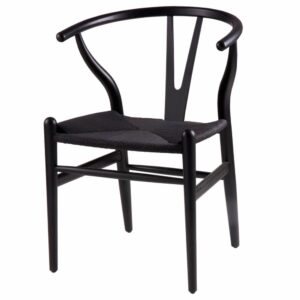 Wohnli Möbelsuche - Nordischer Esszimmerstuhl mit Gestell und Sitz in Schwarz.