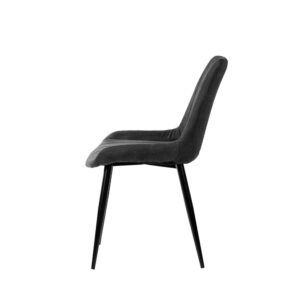 wohnli-moebel-suche-M21108657-1 Dunkelgrauer gepolsterter Esszimmerstuhl mit schwarzen Beinen 51x88x62cm PES - Polyester Grau Koketto Home Möbel Esszimmermöbel Stühle