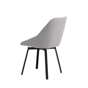 wohnli-moebel-suche-M21108769-1 Hellgrauer gepolsterter Esszimmerstuhl mit schwarzen Beinen 52x84x58cm PES - Polyester Grau Koketto Home Möbel Esszimmermöbel Stühle