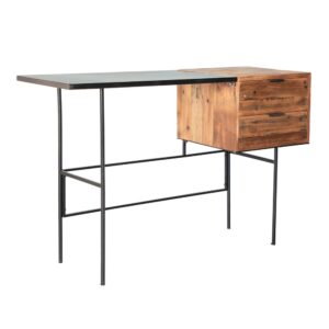 Eisenschreibtisch in schwarzer Farbe 120x45x78cm 120x78x45cm Metall Schwarz Kodu Möbel Büromöbel Schreibtische