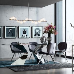 50x82x58cm Samt Grau Kare Design Möbel Esszimmermöbel Stühle