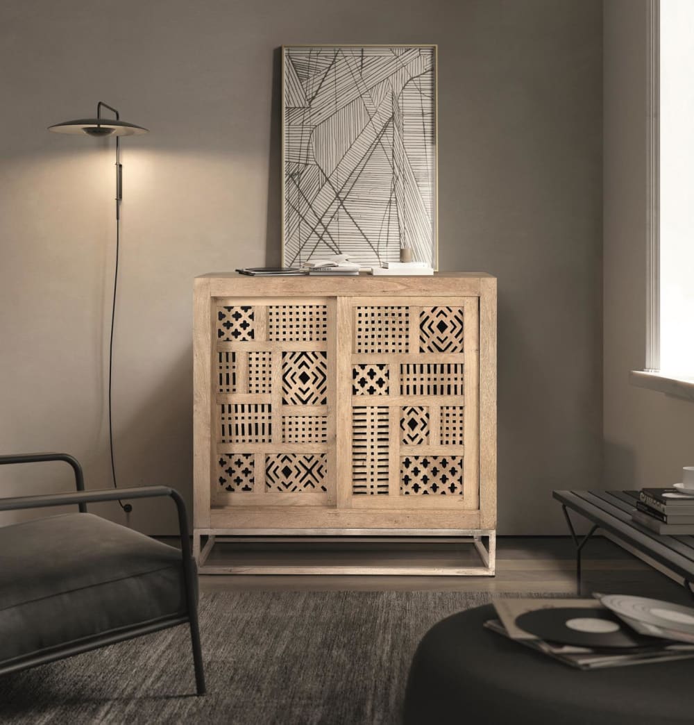 Konsole aus Mangoholz 90x90x40cm Holz Braun GINER Y COLOMER Möbel Esszimmermöbel Sideboards, Highboards & niedrige Anrichten