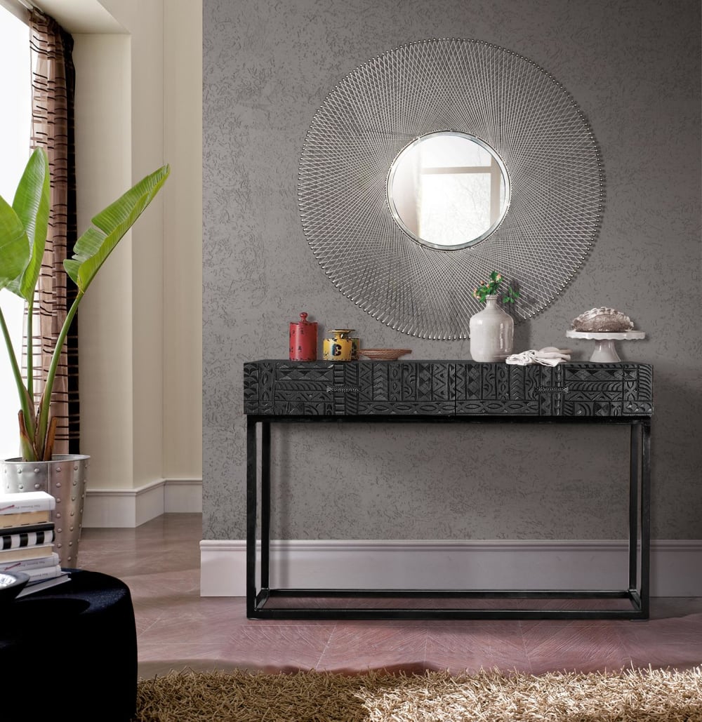 Konsole aus Mangoholz und mit Metallbeinen 120x76x30cm Holz Braun GINER Y COLOMER Möbel Wohnzimmermöbel Konsolentische