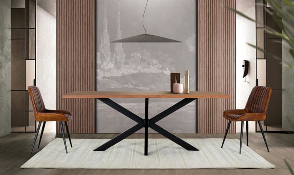 Esstisch aus Akazienholz 180x76x90cm Holz Braun GINER Y COLOMER Möbel Esszimmermöbel Esstische