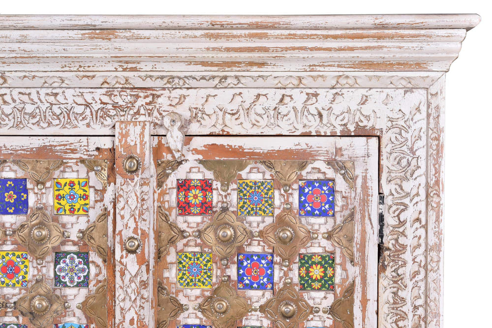 wohnli-moebel-suche-M21113811-1 Schrank aus Mangoholz 90x180x50cm Holz Weiß GINER Y COLOMER Möbel Schlafzimmermöbel Schränke