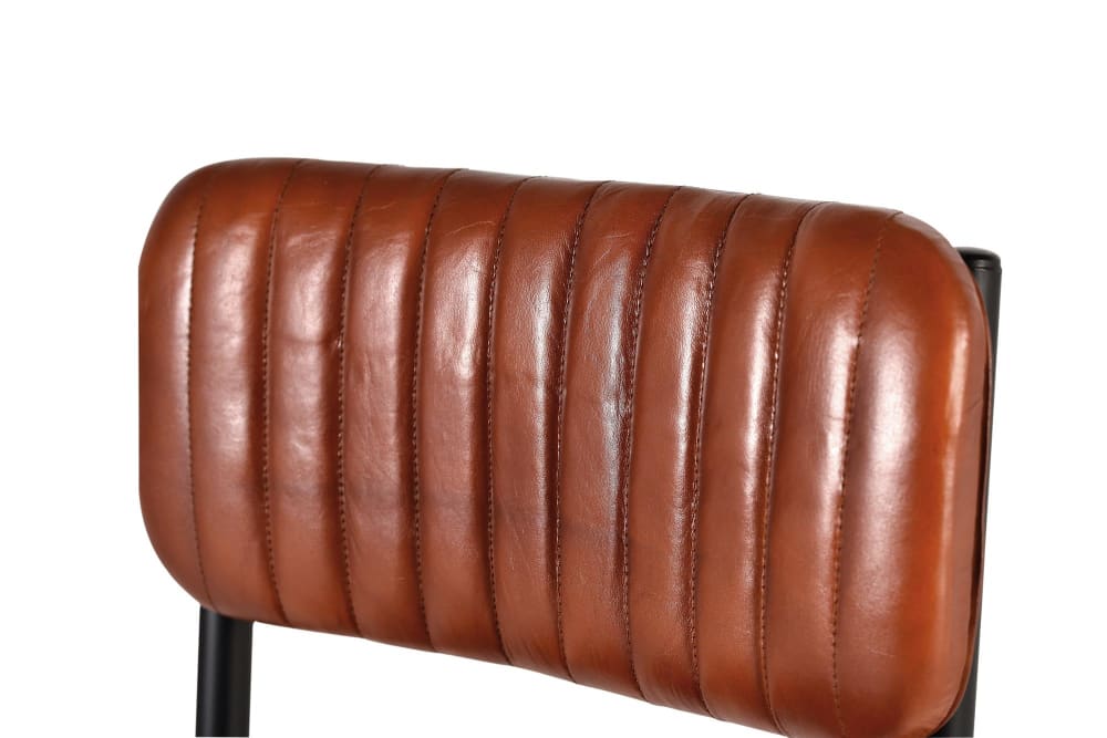 2er - Set  Stühle aus Kuhleder 43x82x55cm Holz Braun GINER Y COLOMER Möbel Esszimmermöbel Stühle