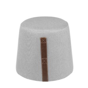 wohnli-moebel-suche-M21117968 Wohnli Möbelsuche - Dekorativer Pouf aus Kiefernholz mit Kunstledergriff in Grau.