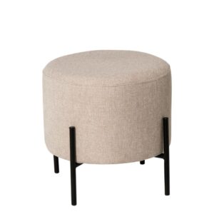 wohnli-moebel-suche-M21117973 Wohnli Möbelsuche - Nordischer Pouf mit Metallbeinen in Schwarz und in Beige.