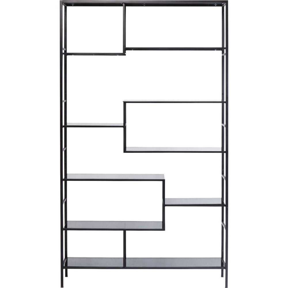 wohnli-moebel-suche-M21119006 Wohnli Möbelsuche - Regal mit 10 Ablagen aus Glas und Stahl
