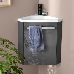 wohnli-moebel-suche-M21134937-1 SKINO Eckwaschtisch + Armaturenset 35x53x35cm Spanplatte Grau Mob In Möbel Badezimmermöbel Waschtische