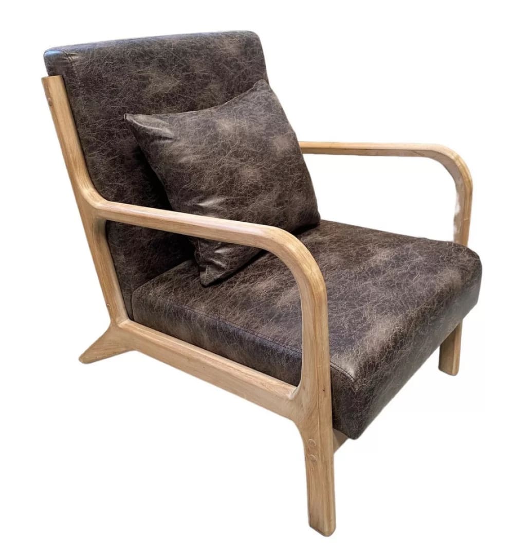 wohnli-moebel-suche-M22006680 Wohnli Möbelsuche - Vintage-Ledersessel in Braun mit Holzrahmen