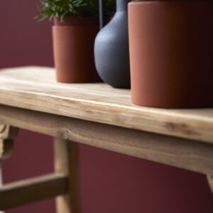 Niedrige Konsole aus massivem Recycling-Teak 100x45x25cm Holz Beige Tikamoon Möbel Wohnzimmermöbel Konsolentische