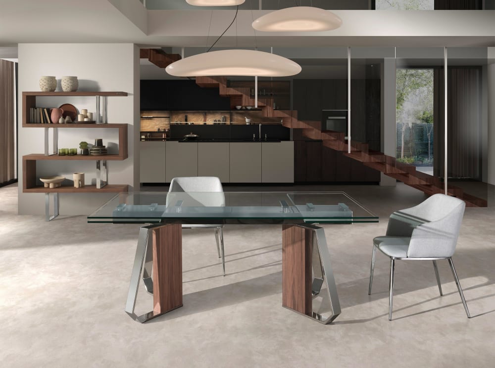 Stuhl mit Stoffbezug und verchromtem Stahlrahmen 56x79x51cm Stoff Grau Angel Cerda Möbel Esszimmermöbel Stühle