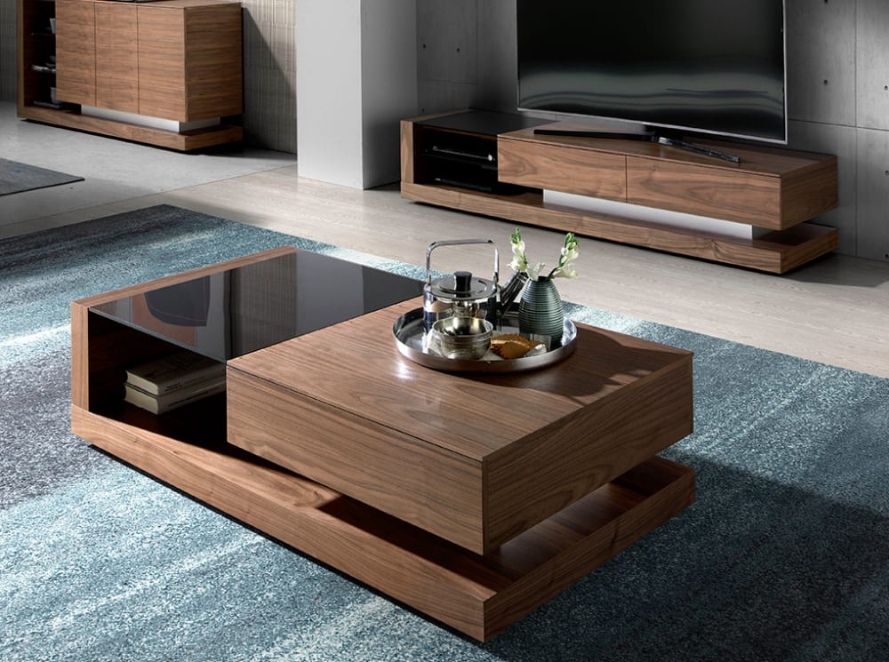 wohnli-moebel-suche-M22010314-1 Couchtisch aus Walnussholz 70x36x130cm Holz Braun Angel Cerda Möbel Wohnzimmermöbel Couchtische