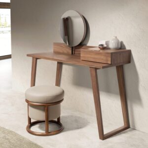 wohnli-moebel-suche-M22010351-1 Schminktisch aus Walnussholz mit Spiegel 45x126x120cm Holz Braun Angel Cerda Möbel Schlafzimmermöbel Schminktische