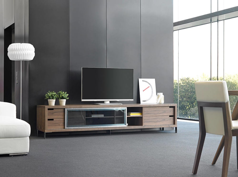 TV-Möbel aus Walnussholz 53x51x238cm Holz Braun Angel Cerda Möbel Wohnzimmermöbel TV-Möbel