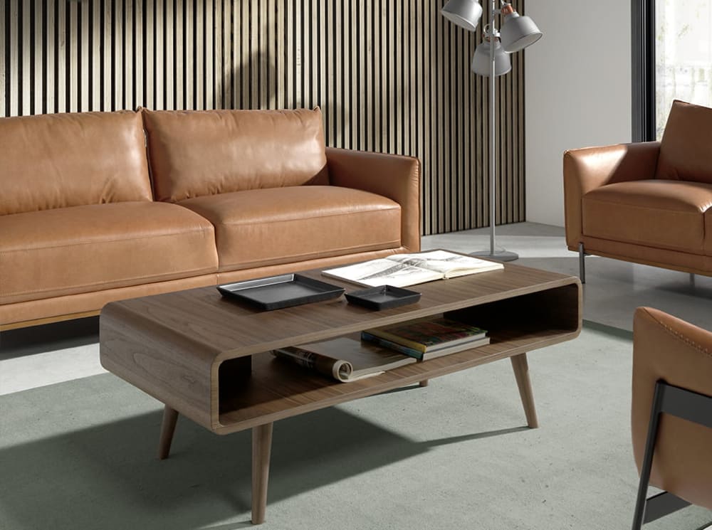 wohnli-moebel-suche-M22010386-1 Couchtisch aus Walnussholz 60x43x120cm Holz Braun Angel Cerda Möbel Wohnzimmermöbel Couchtische