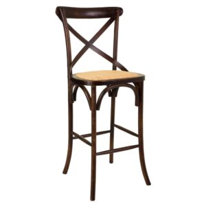 Wohnli Möbelsuche - Holzhocker und Rattansitz 45x53x75/116h cm