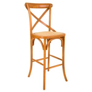 Wohnli Möbelsuche - Holzhocker und Rattansitz 45x53x75/116h cm