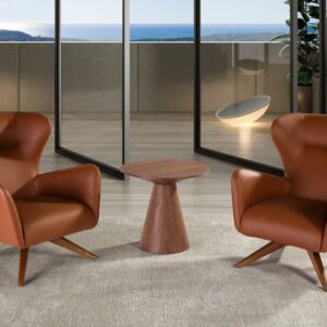 Drehbarer gepolsterter Sessel Kunstleder 75x90x86cm PVC - Polyvinlychlorid Braun Angel Cerda Sofas und Sessel Sessel, Poufs und Fußbänke Sessel