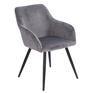 wohnli-moebel-suche-M22013855 Wohnli Möbelsuche - Stuhl im Vintage-Stil aus grauem Samt