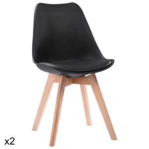 wohnli-moebel-suche-M22014217 Wohnli Möbelsuche - 2er Set Stühle im skandinavischen Stil in Schwarz und Buchenholz