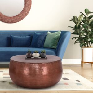 wohnli-moebel-suche-M22018797-1 Couchtisch Ø 90x45 cm in Kupferfarbe mit Aluminiumoptik 90x45x90cm Aluminium Kupfer WOMO-DESIGN Möbel Wohnzimmermöbel Couchtische