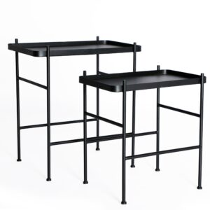 Beistelltisch aus Eisen in schwarzer Farbe 55x38x60cm 55x60x38cm Metall Schwarz Kodu Möbel Wohnzimmermöbel Beistelltische