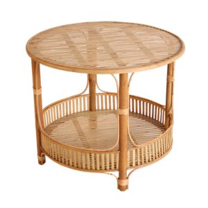 Beistelltisch aus Bambus in brauner Farbe 61x61x50cm 61x50x61cm Bambus Braun Kodu Möbel Wohnzimmermöbel Beistelltische