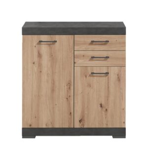 Wohnli Möbelsuche - Sideboard mit 2 Türen und 2 Schubladen L80cm - Dekor Eiche Handwerker