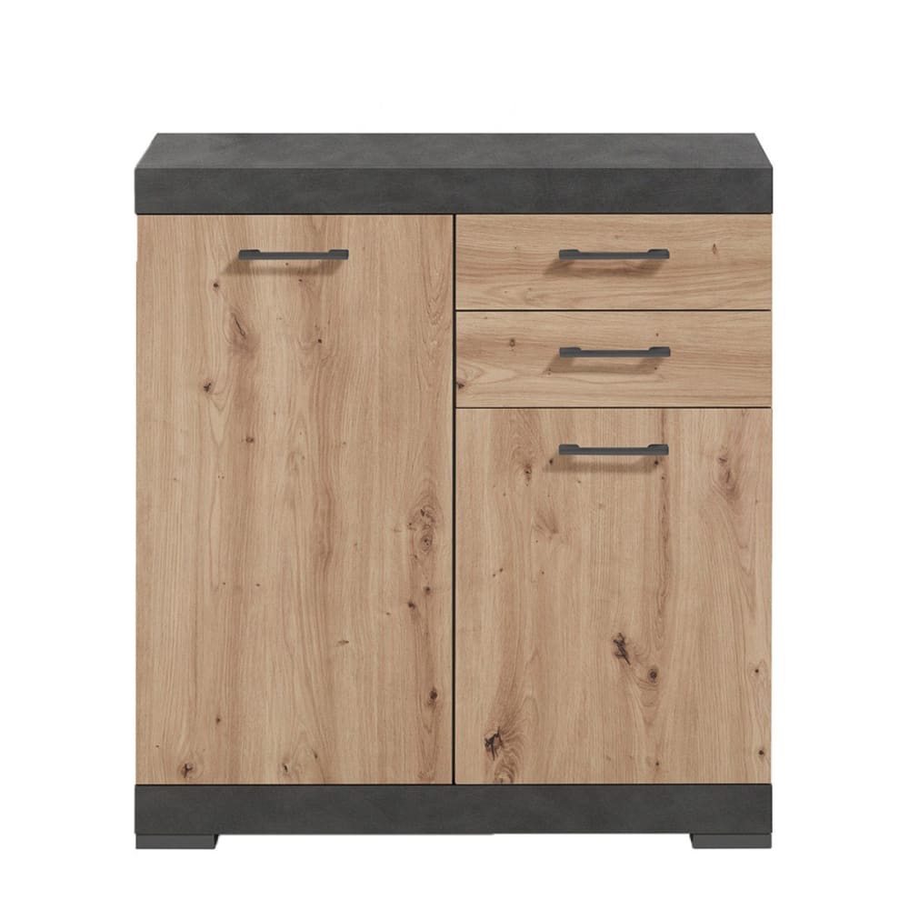 wohnli-moebel-suche-M22021498 Wohnli Möbelsuche - Sideboard mit 2 Türen und 2 Schubladen L80cm - Dekor Eiche Handwerker