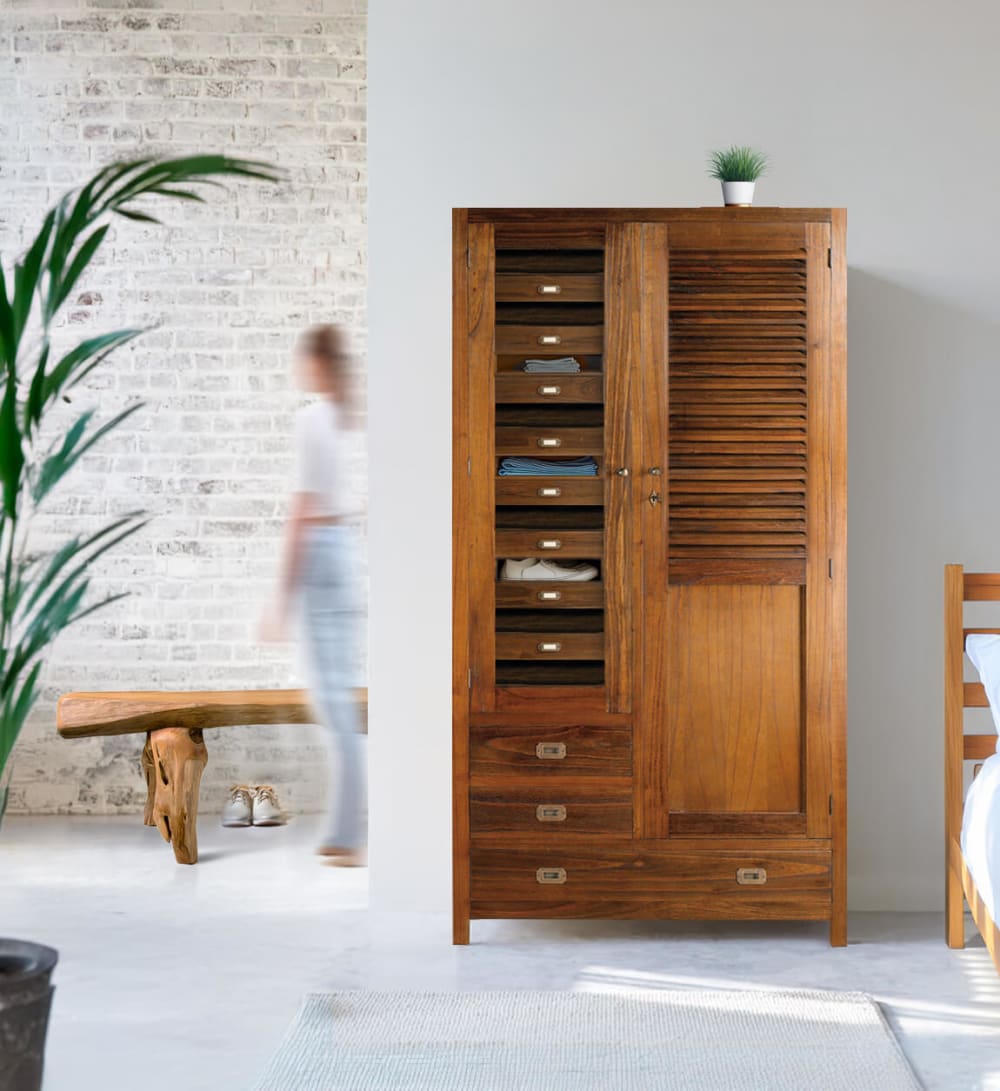 108x200x50cm Holz Braun MOYCOR Möbel Schlafzimmermöbel Schränke