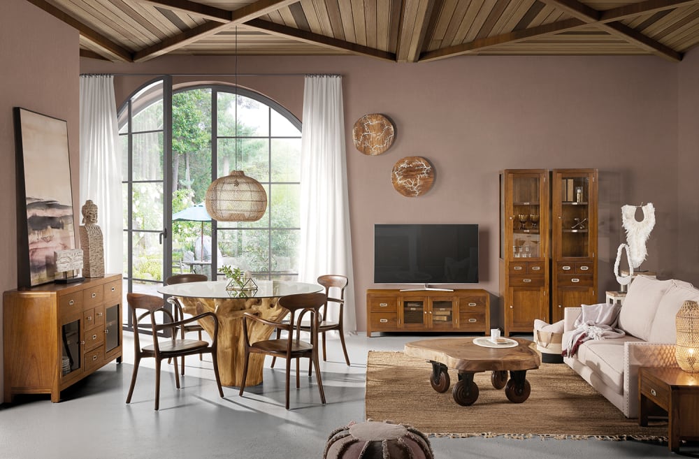 50x190x40cm Holz Braun MOYCOR Möbel Esszimmermöbel Vitrine und Vitrinenschrank