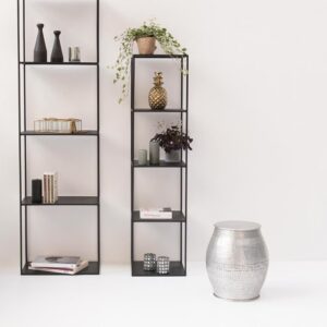 Säulenregal aus Metall 35x140x35cm Metall Schwarz Decoclico Möbel Wohnzimmermöbel Regale