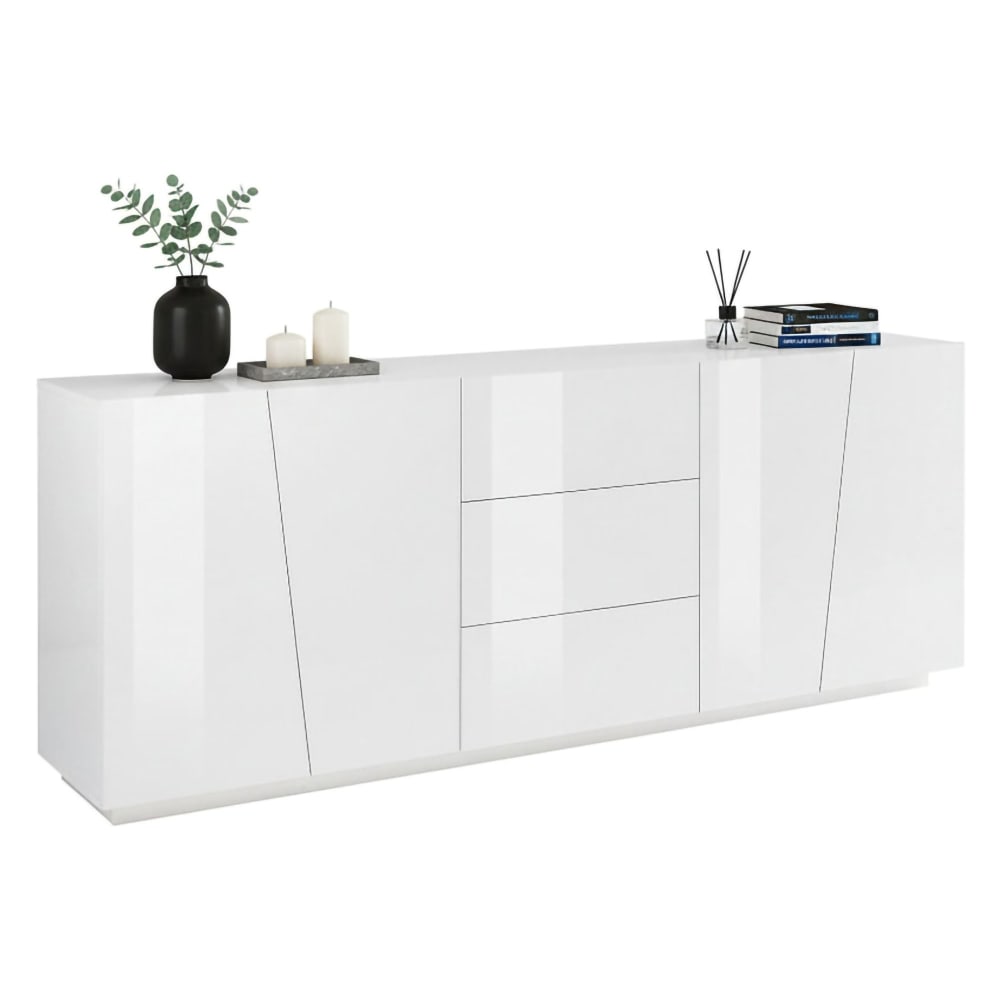 wohnli-moebel-suche-M22026883 Wohnli Möbelsuche - Dmora Sideboard Sven 220x43x86 cm Weiß Hochglanz