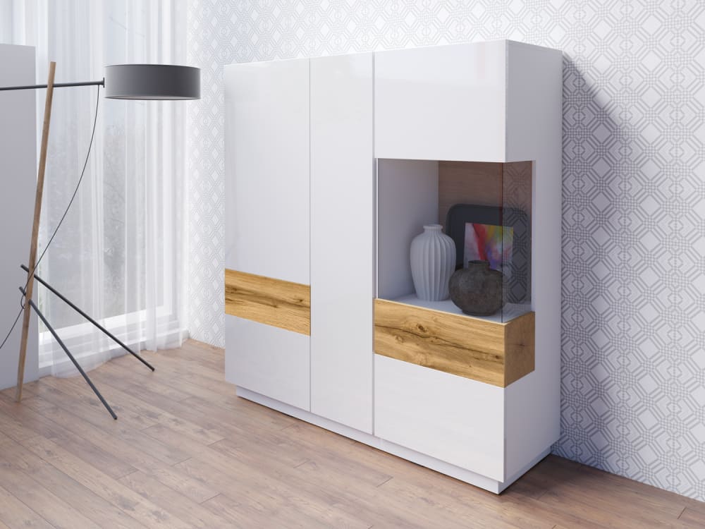 Weiß und Holzoptik