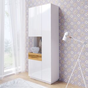 TO DO 80x207x40cm Spanplatte Weiß Petits meubles Möbel Esszimmermöbel Vitrine und Vitrinenschrank