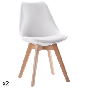 wohnli-moebel-suche-M22036690 Wohnli Möbelsuche - 2er Set Stühle im skandinavischen Stil in Weiß und Buchenholz