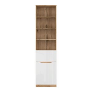 50x198x40cm Spanplatte Beige Petits meubles Möbel Wohnzimmermöbel Bücherregale