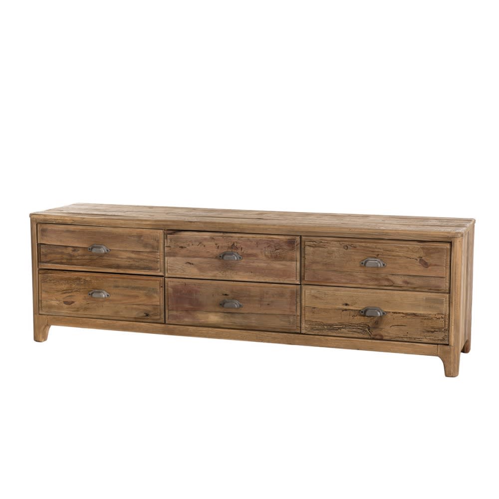 wohnli-moebel-suche-M22042055 Wohnli Möbelsuche - TV-Ständer mit 6 Schubladen aus recyceltem Kiefernholz